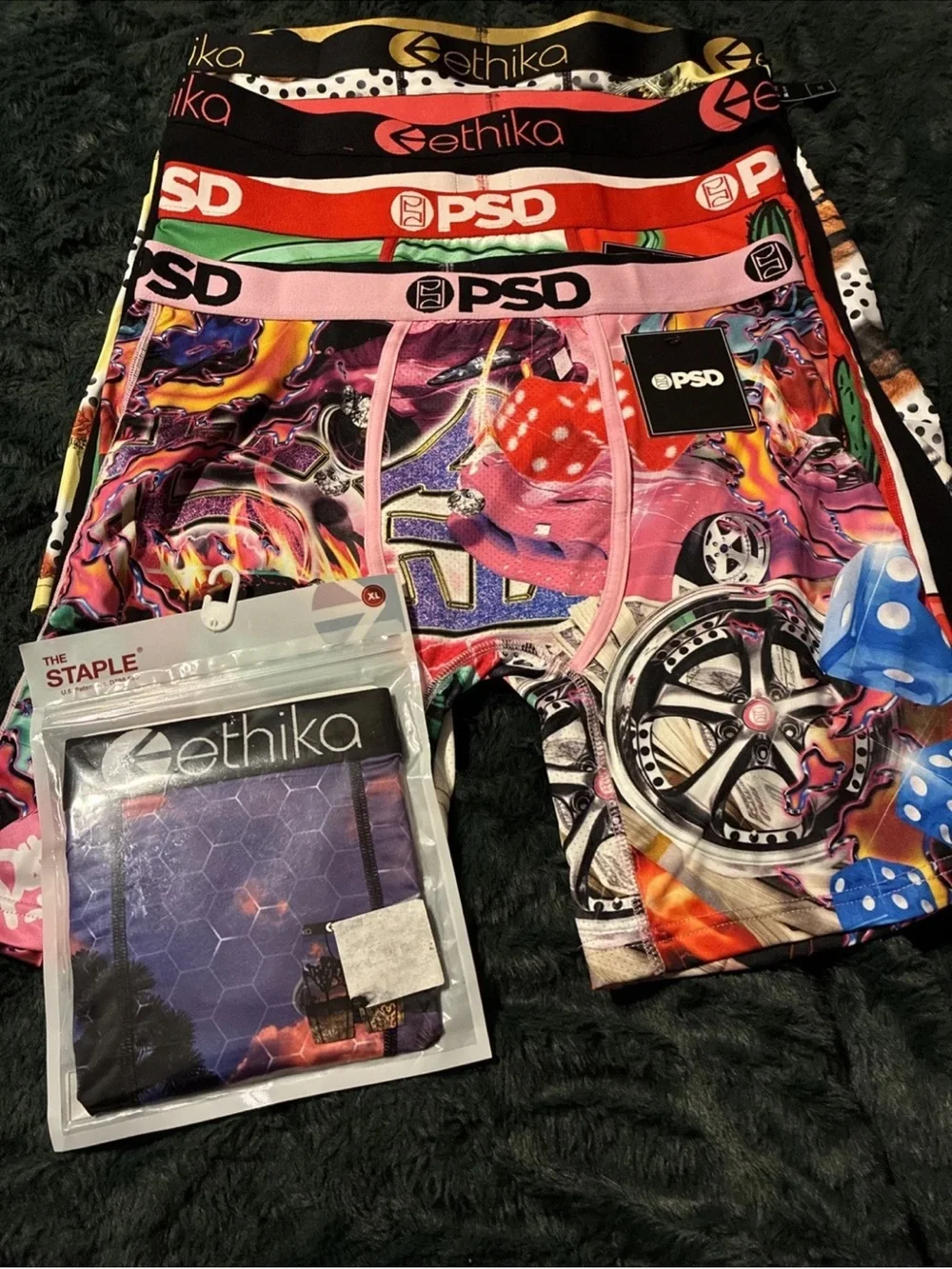 PSD/Ethika mens boxer briefs lot of 5 size XL